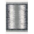 thumbnail image 1 of SAFAVIEH Moroccan Tassel Willard Wavy Striped Shag Area Rug, Ivory/Black, 4'5" x 6'5", 1 of 8