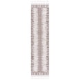 thumbnail image 1 of SAFAVIEH Moroccan Tassel Willard Wavy Striped Shag Runner Rug, Ivory/Beige, 2'2" x 9', 1 of 8