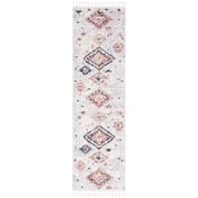 SAFAVIEH Morocco Audra Abstract Geometric Polyester Runner Rug, Cream/Multi, 2'2" x 8'