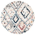 thumbnail image 1 of SAFAVIEH Morocco Ava Geometric Polyester Area Rug, Ivory/Multi, 5' x 5' Round, 1 of 5
