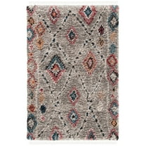 SAFAVIEH Morocco Leo Geometric Area Rug, Grey/Multi, 5'3" x 7'6"