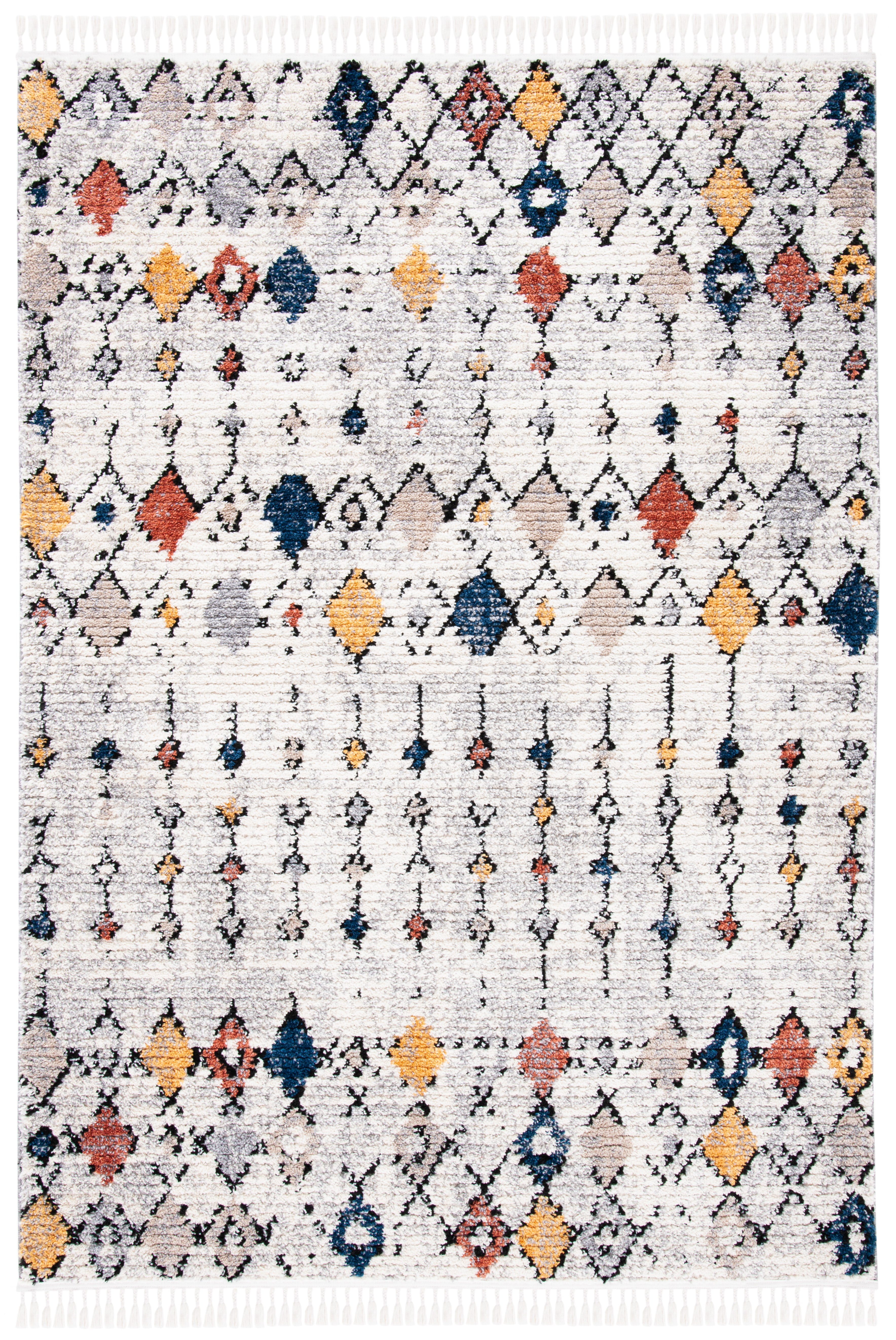 Bohemian Gray Diamond 4' x 6' Hand-Knotted Easy Care Area Rug
