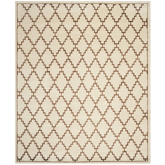 SAFAVIEH Mosaic Lidija Geometric Area Rug, Ivory/Brown, 9' x 12'