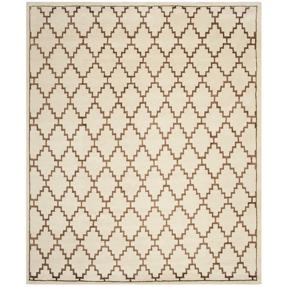 SAFAVIEH Mosaic Lidija Geometric Area Rug, Ivory/Brown, 9' x 12'