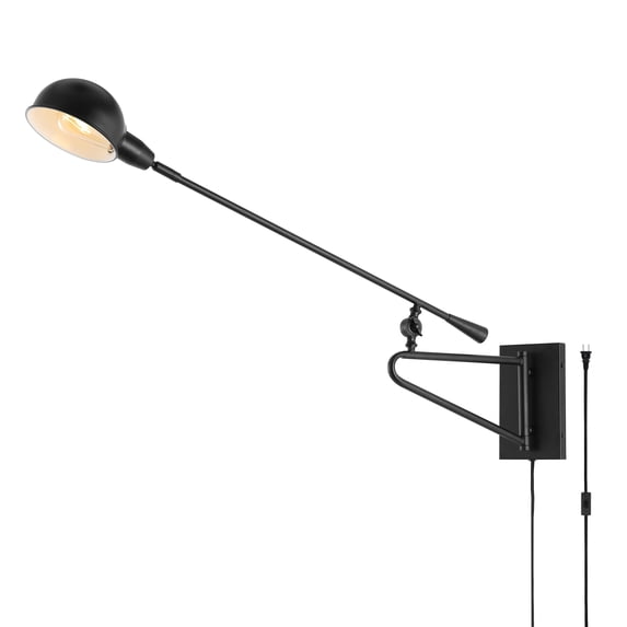 SAFAVIEH Moxley LED Black Metal Wall Sconce with Black Shade