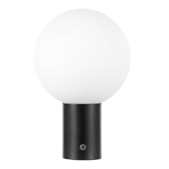 SAFAVIEH Moxy 12" Modern Black Iron Table Lamp with Opaque Glass White Solid Shade