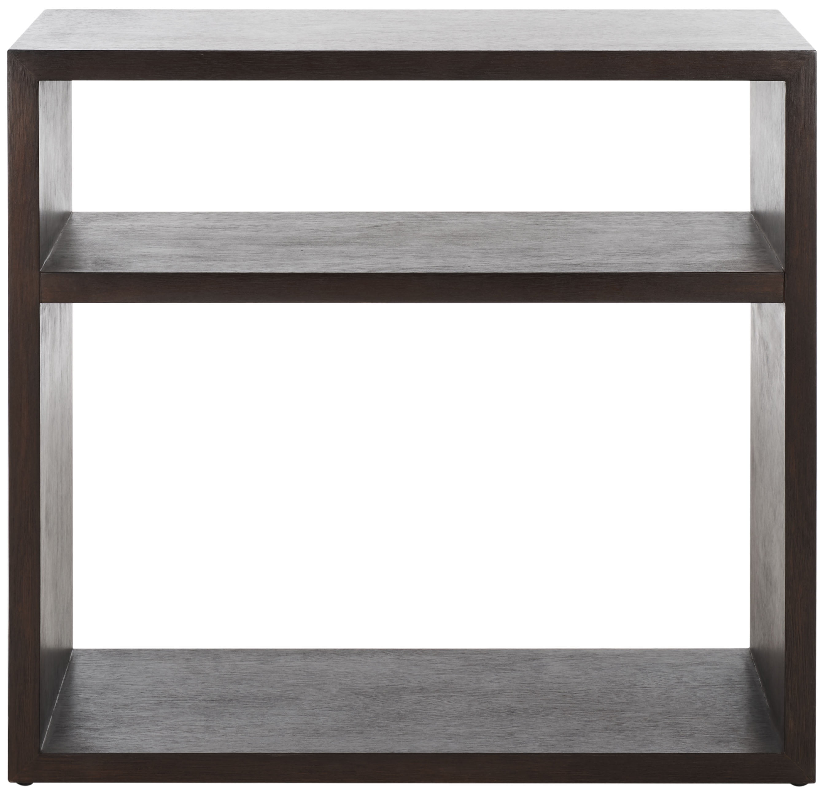 Munson Dark Oak Wood Console Table with Shelves
