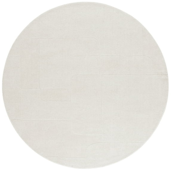 SAFAVIEH Mykonos Avaline Solid Area Rug, Ivory, 6' x 6' Round