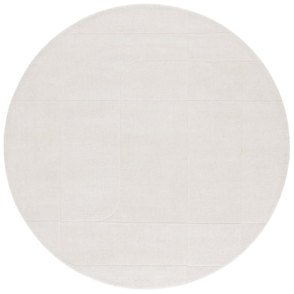 SAFAVIEH Mykonos Briella Solid Area Rug, Ivory, 6' x 6' Round