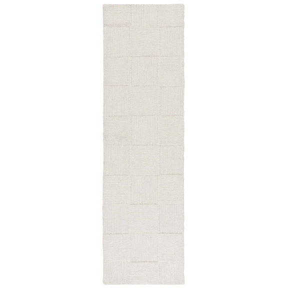 SAFAVIEH Mykonos Jesper Checkered Runner Rug, Ivory, 2'3" x 8'