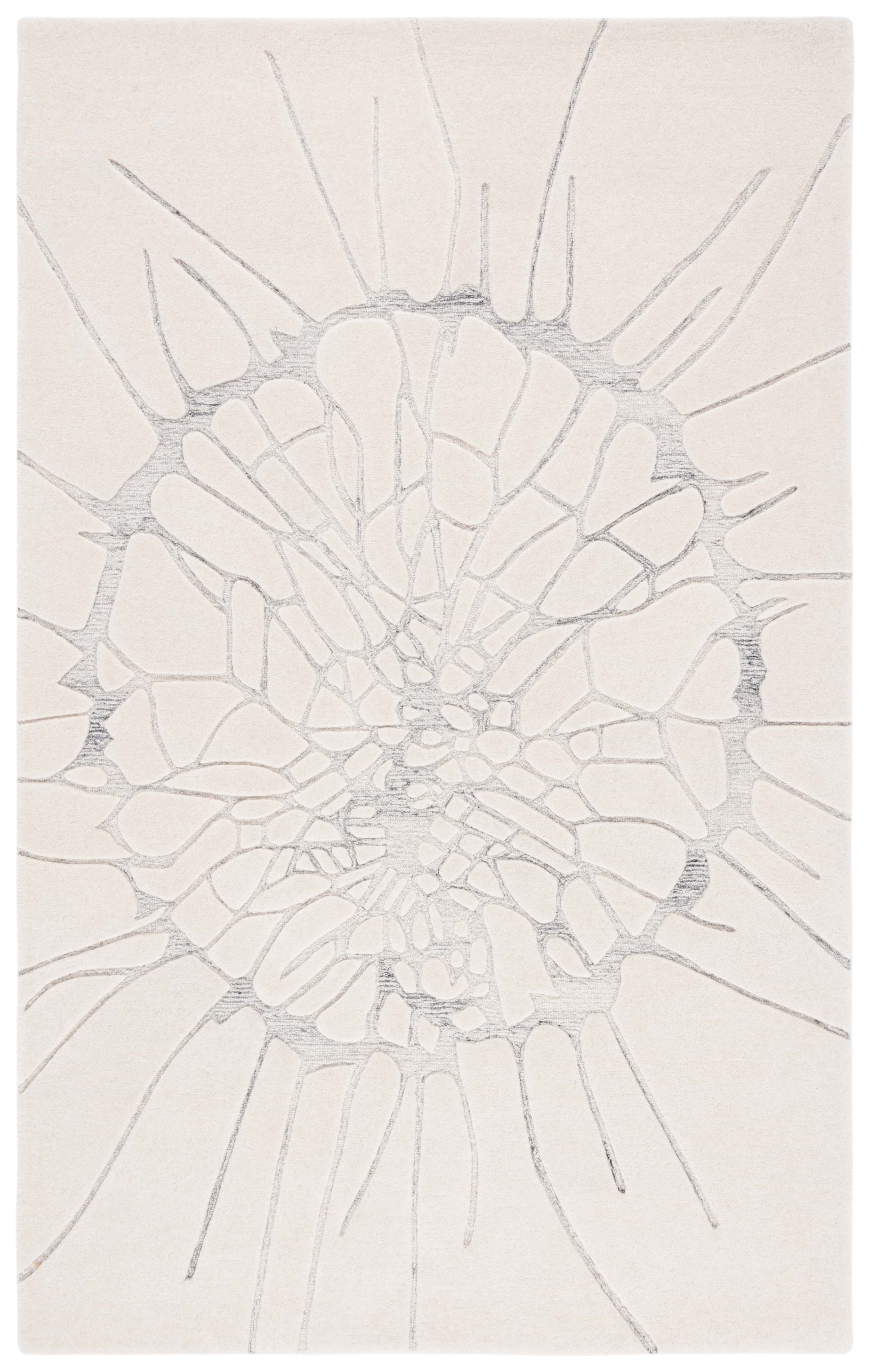 SAFAVIEH Mykonos Kentigern Abstract Area Rug, Ivory/Silver, 4' x 6'