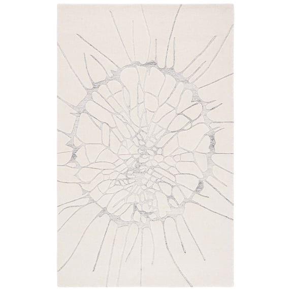 SAFAVIEH Mykonos Kentigern Abstract Area Rug, Ivory/Silver, 8' x 10'