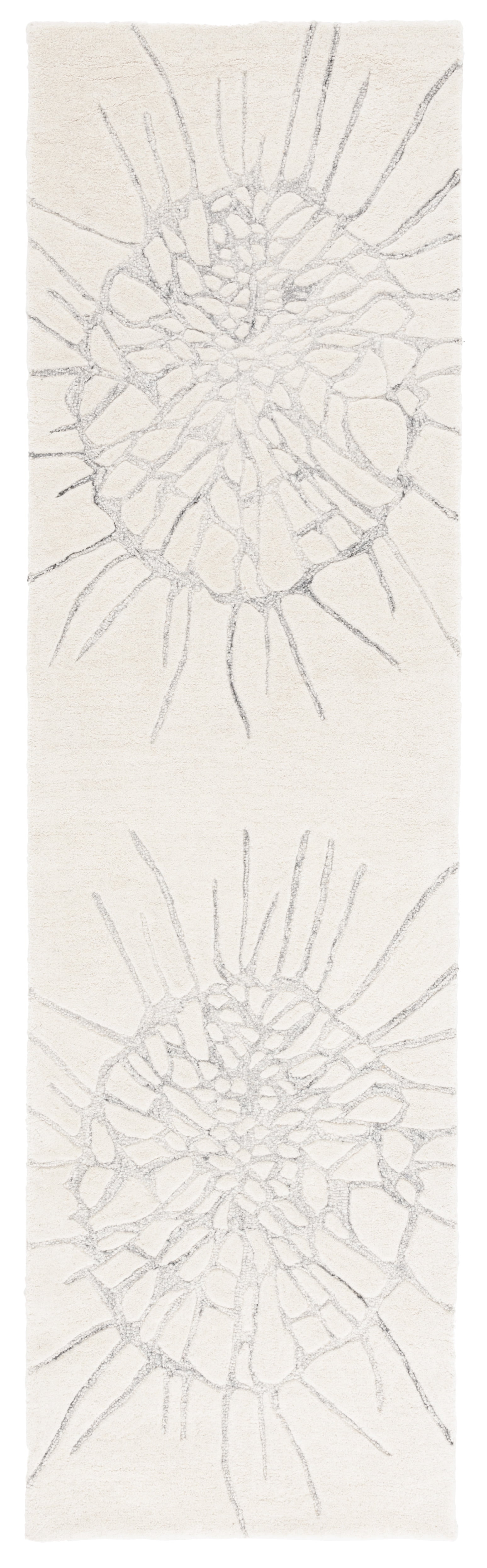 SAFAVIEH Mykonos Kentigern Abstract Runner Rug, Ivory/Silver, 2'3" x 8'