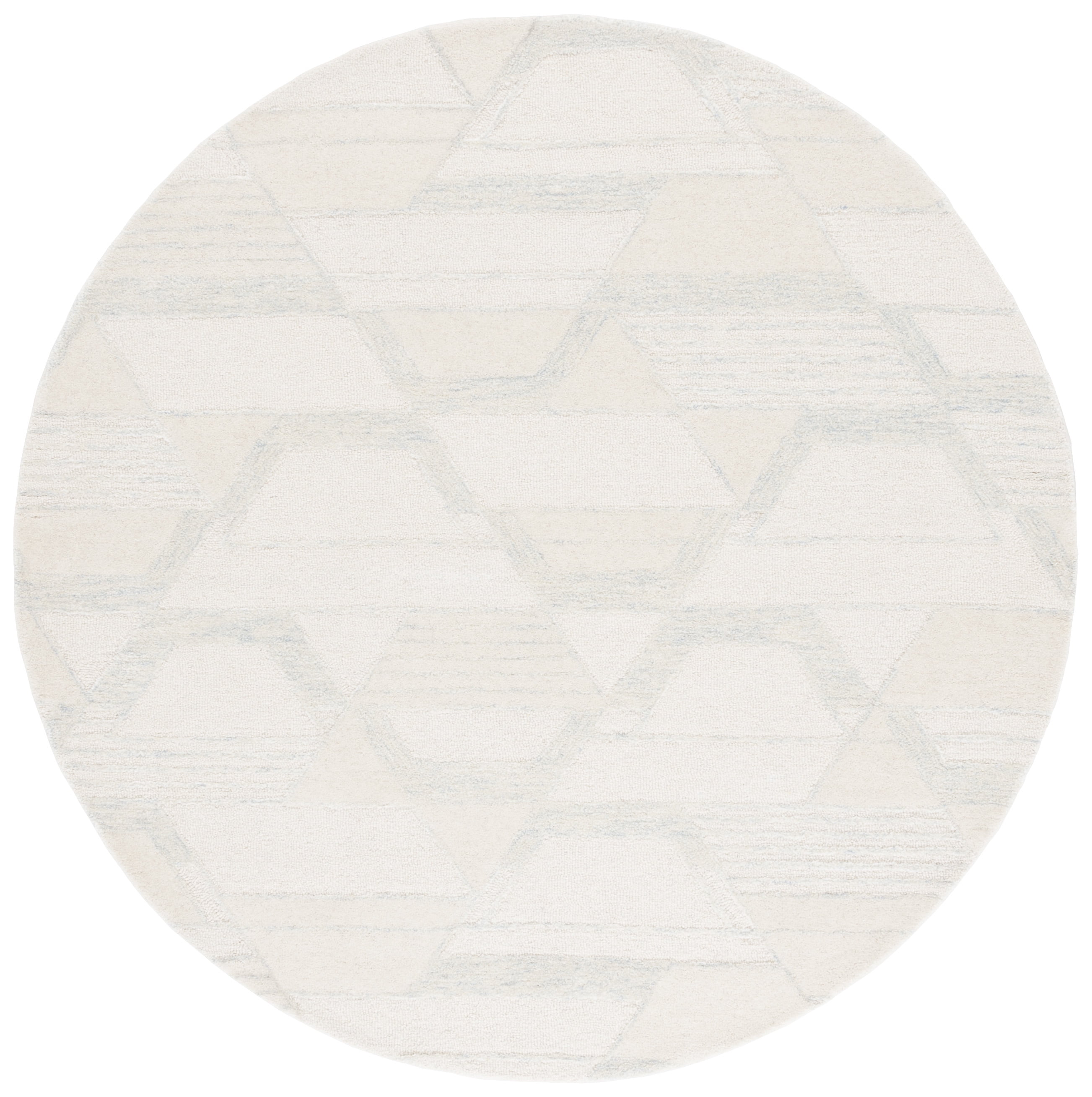 SAFAVIEH Mykonos Mia Abstract Area Rug, Ivory/Blue, 6' x 6' Round
