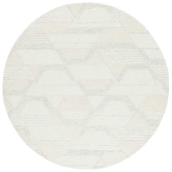SAFAVIEH Mykonos Mia Abstract Area Rug, Ivory/Blue, 6' x 6' Round