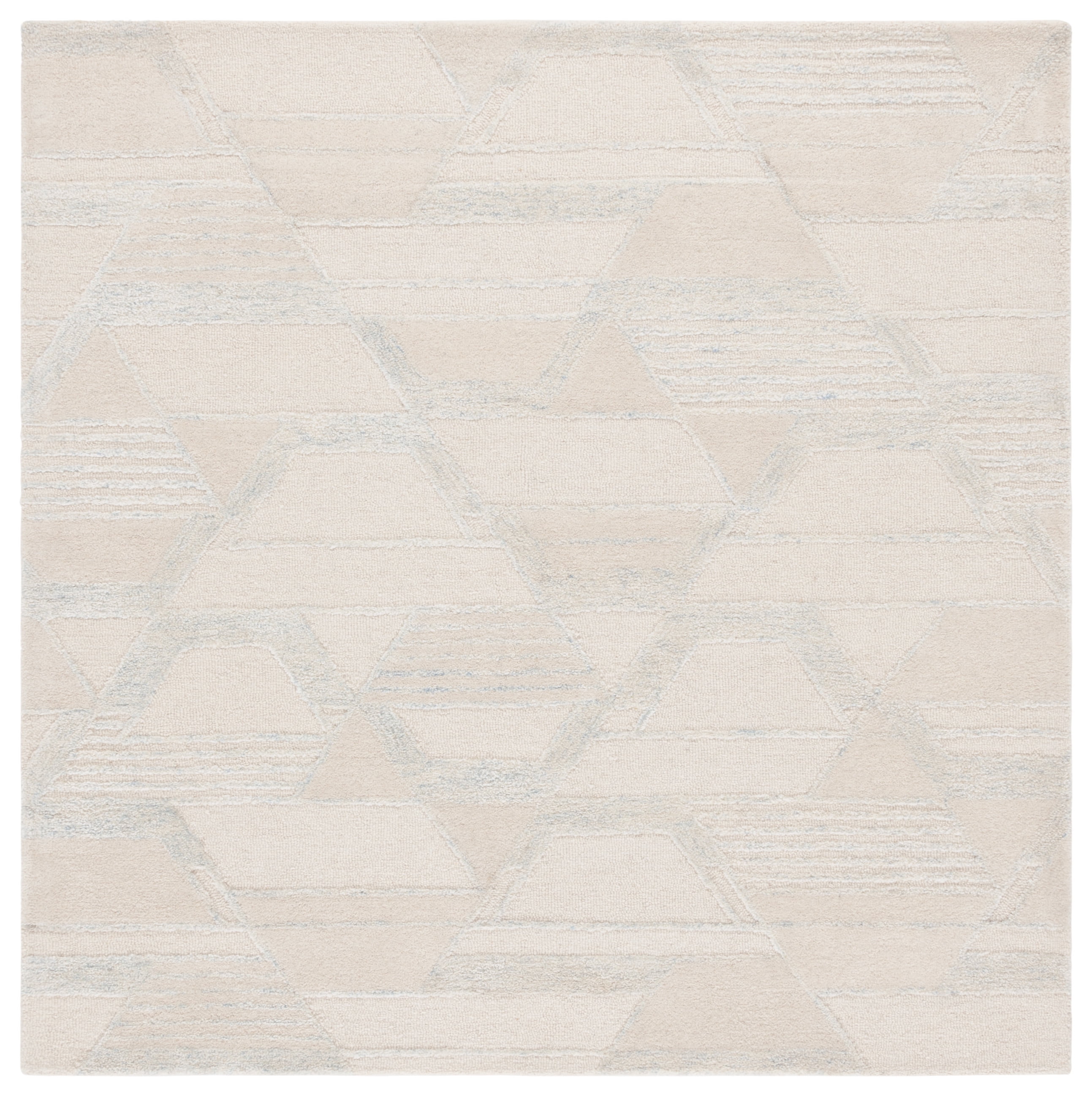 SAFAVIEH Mykonos Mia Abstract Area Rug, Ivory/Blue, 6' x 6' Square