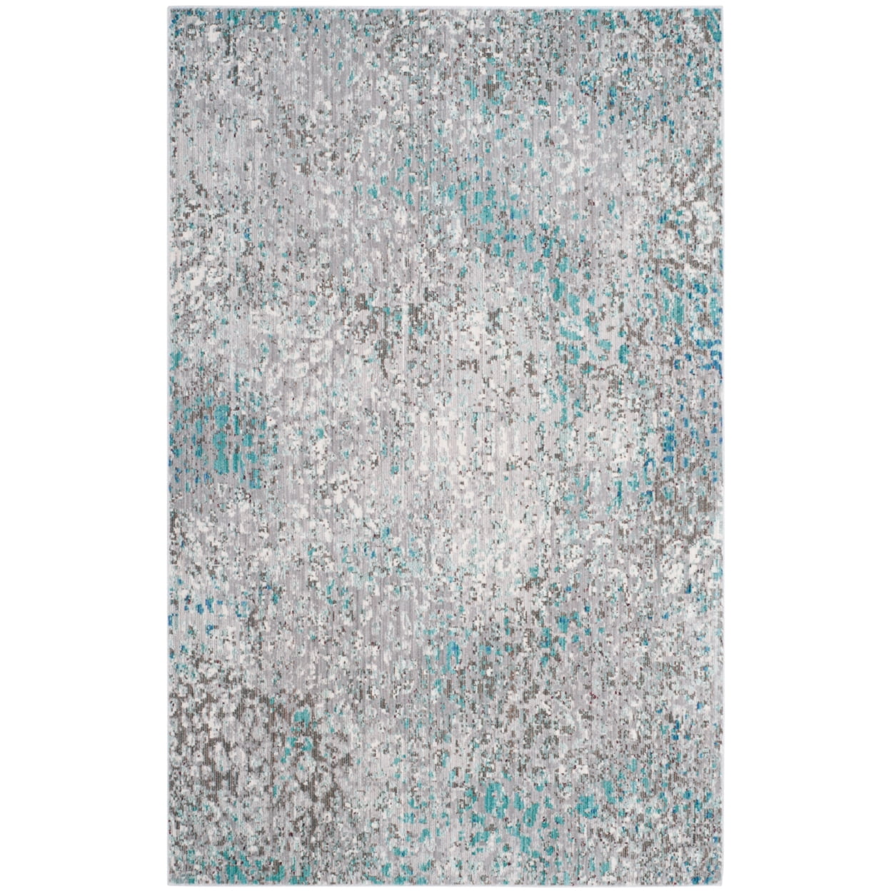 Elysian Grey & Light Blue Abstract Synthetic Area Rug