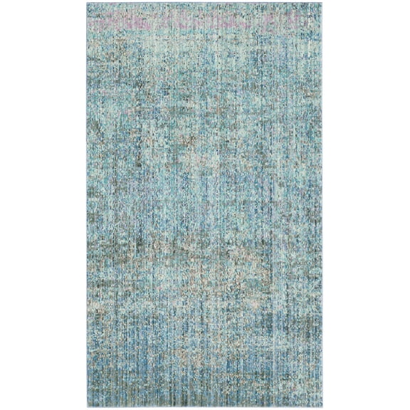 SAFAVIEH Mystique Durward Overdyed Polyester Area Rug, Blue/Multi, 3' x 5'