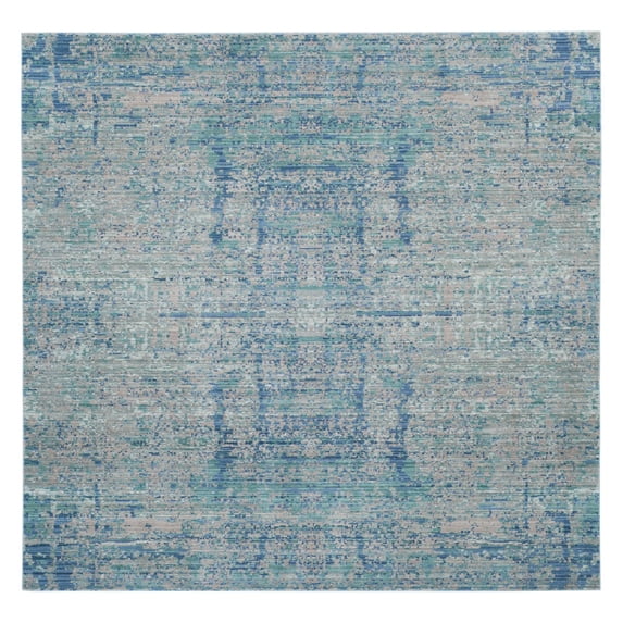 SAFAVIEH Mystique Gabriel Overdyed Polyester Runner Rug, Light Blue/Multi, 2'3" x 12'
