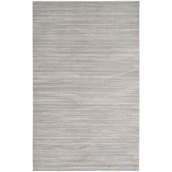 SAFAVIEH Mystique Savannah Solid Polyester Area Rug, Slate, 5' x 8'