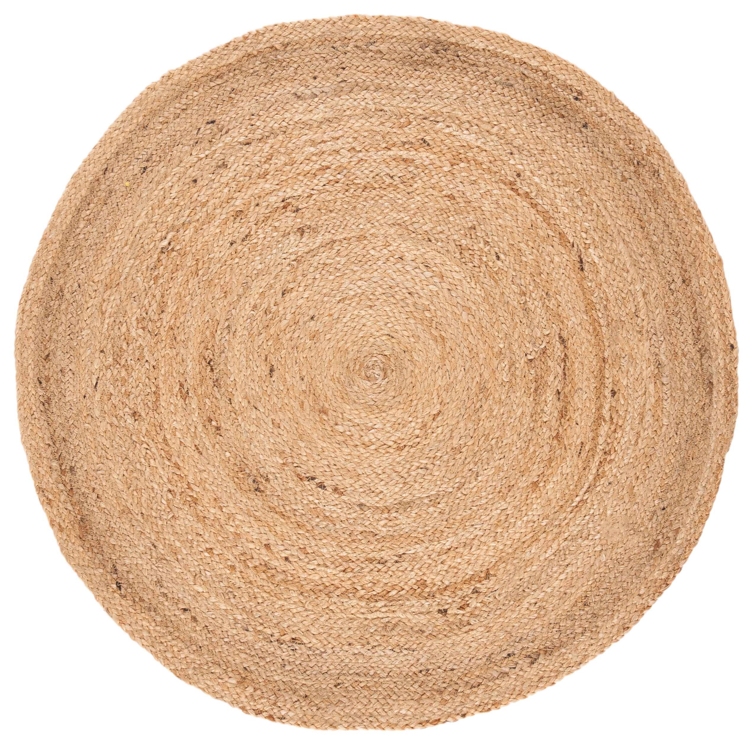 Natural Round Hand-Knotted Jute Rug, 4' x 4'