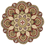 SAFAVIEH Novelty Mordikai Floral Area Rug, Red/Taupe, 5' x 5' Round