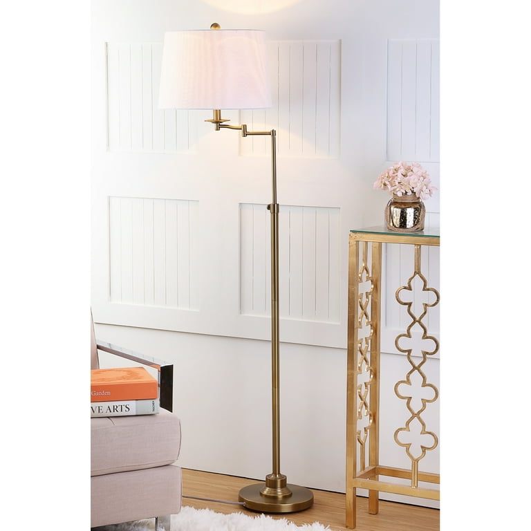 SAFAVIEH Nadia 64.25 in. H Solid Glam Floor Lamp, Gold/Off-White