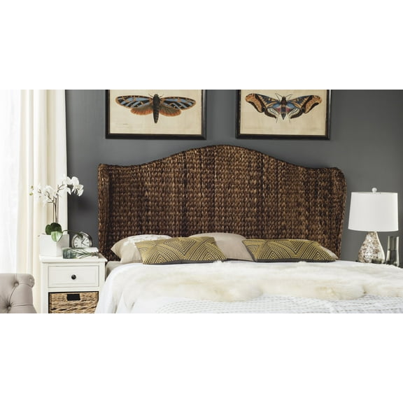 SAFAVIEH Nadine Coastal Rattan Winged Headboard, Full, Brown