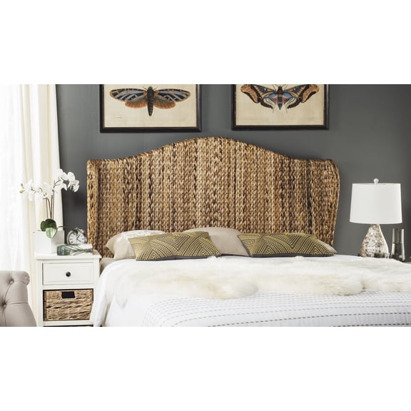 SAFAVIEH Nadine Coastal Rattan Winged Headboard, Queen, Natural
