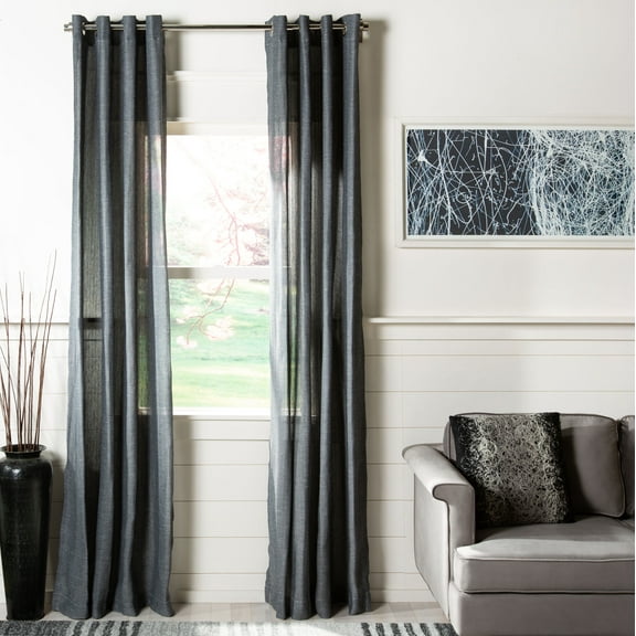 SAFAVIEH Nala Grommet Curtain Window Panel, 52" x 84", Slate/Grey