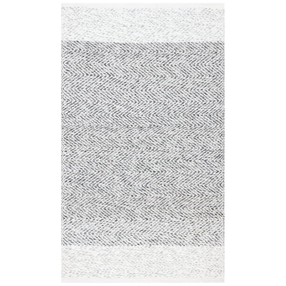 SAFAVIEH Nantucket Adria Striped Area Rug, Ivory/Charcoal, 3' x 5'