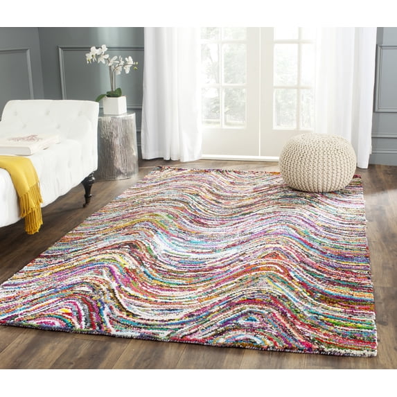 SAFAVIEH Nantucket Aleah Geometric Cotton Area Rug, Multi, 10' x 14'