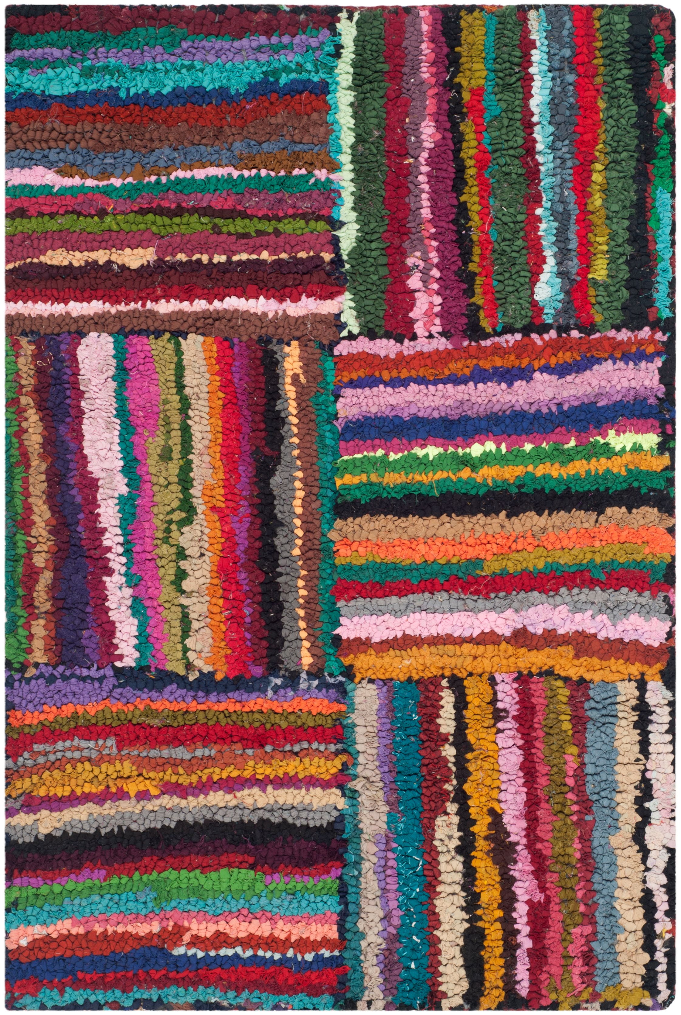 Hand-Tufted Multicolor Cotton Rectangular Area Rug