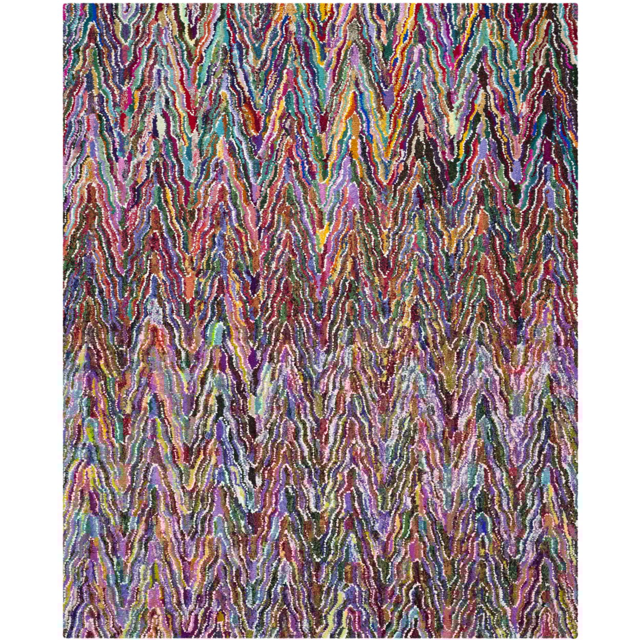 SAFAVIEH Nantucket Amrita Zigzag Stipes Cotton Area Rug, Multi, 5' x 8'