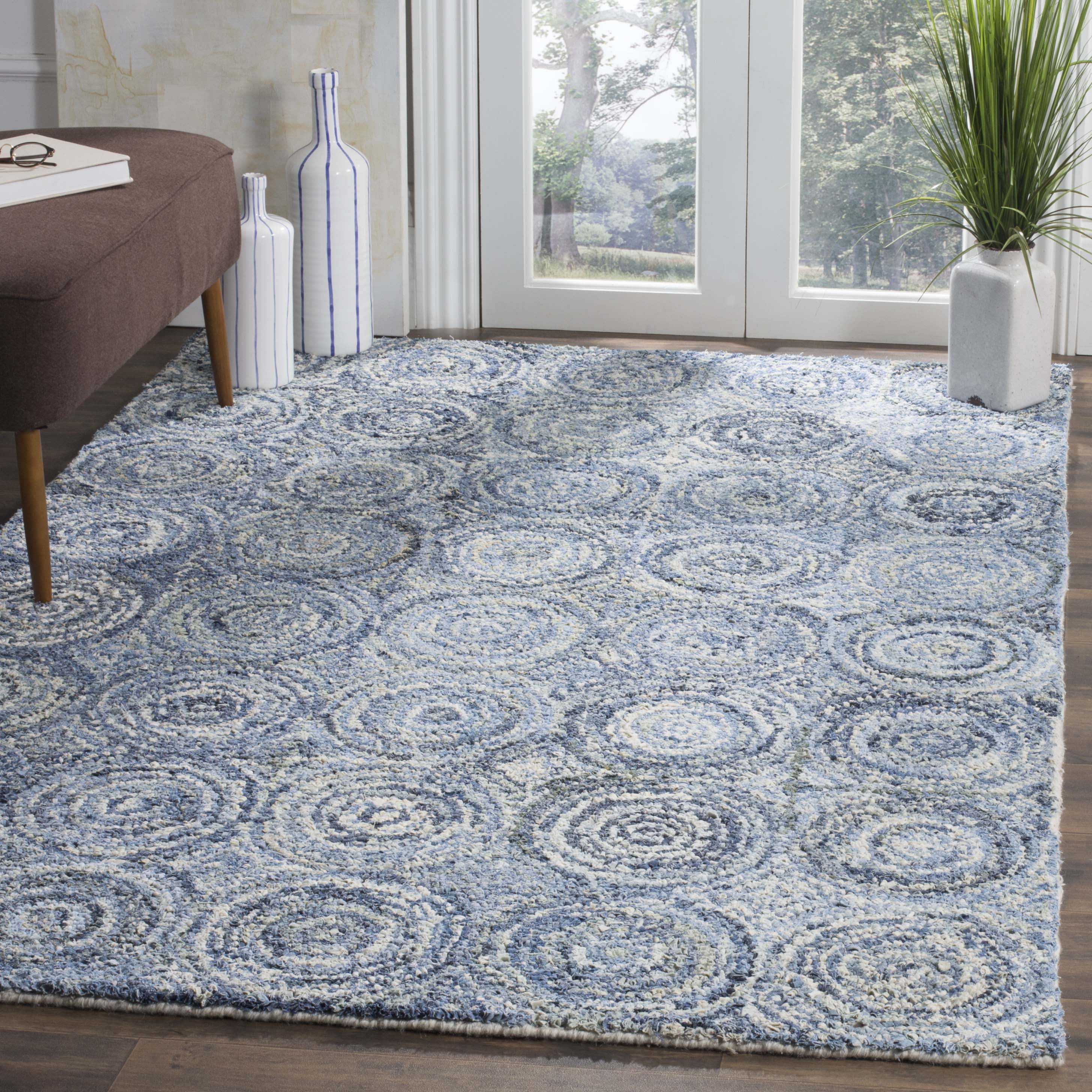 SAFAVIEH Nantucket Collection NAN214A Handmade Blue Rug