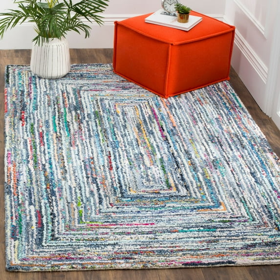 SAFAVIEH Nantucket Collection NAN215A Handmade Multi Rug