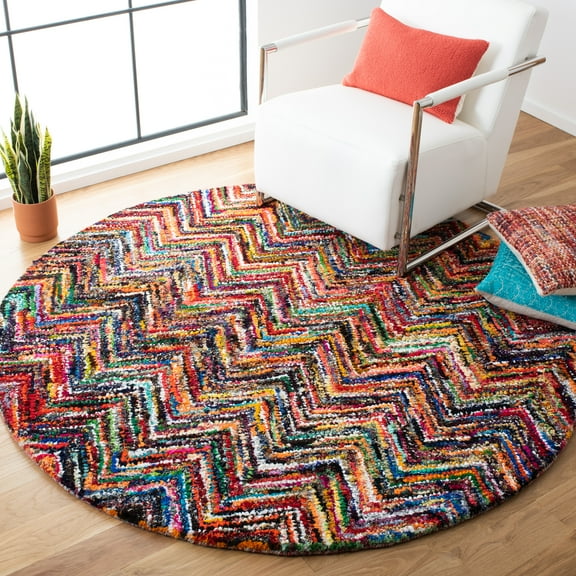 SAFAVIEH Nantucket Collection NAN311A Handmade Multi Rug