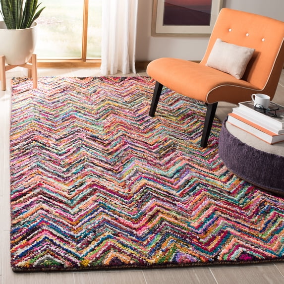 SAFAVIEH Nantucket Collection NAN311A Handmade Multi Rug