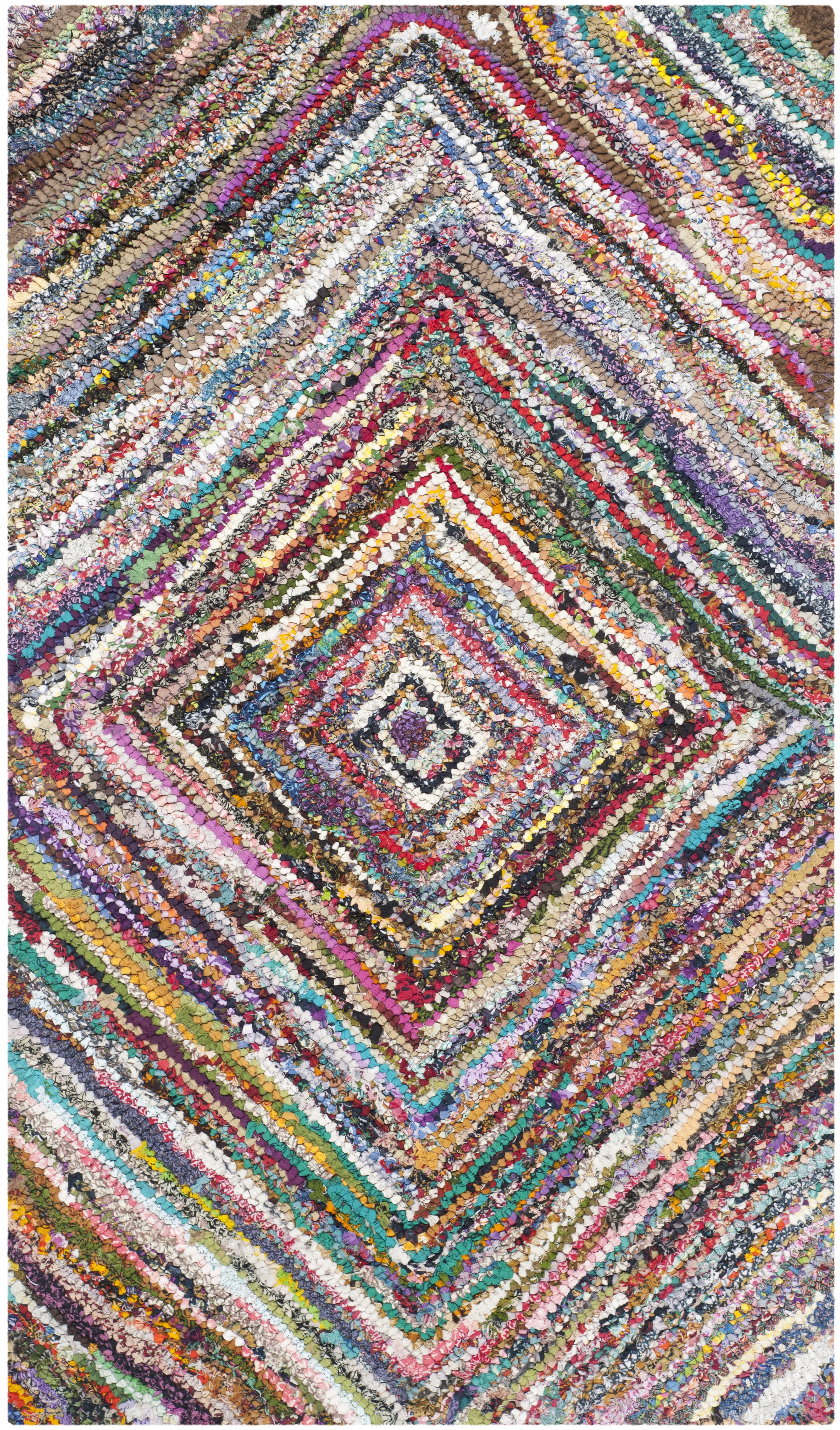 Hand-Tufted Multicolor Wool Rectangular Area Rug