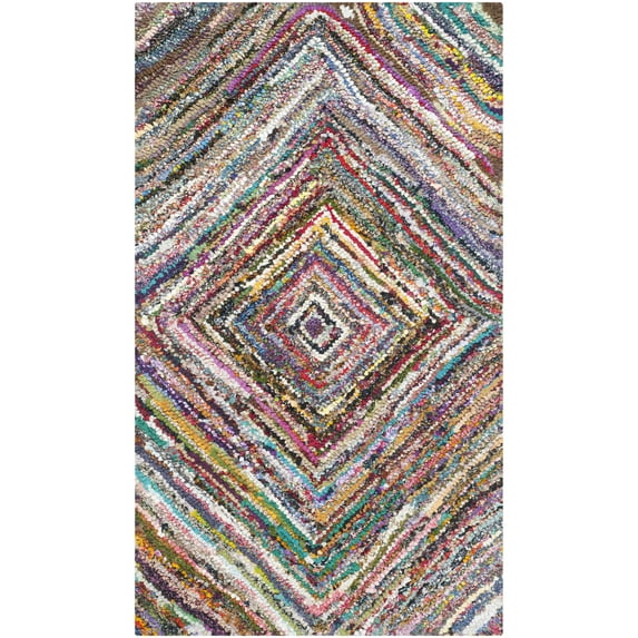 SAFAVIEH Nantucket Collection NAN513A Handmade Multi Rug