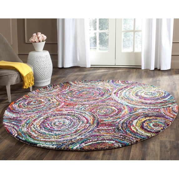 SAFAVIEH Nantucket Collection NAN514A Handmade Multi Rug