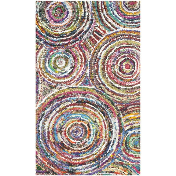 SAFAVIEH Nantucket Collection NAN514A Handmade Multi Rug