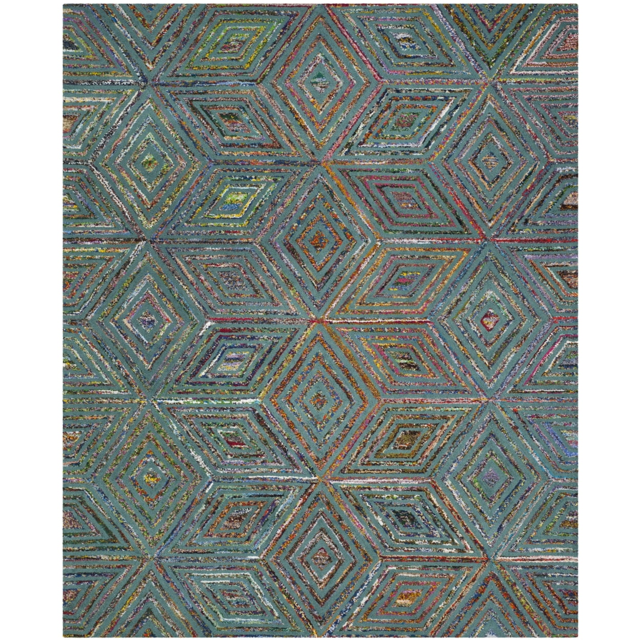 SAFAVIEH Nantucket Collection NAN607A Handmade Blue Rug