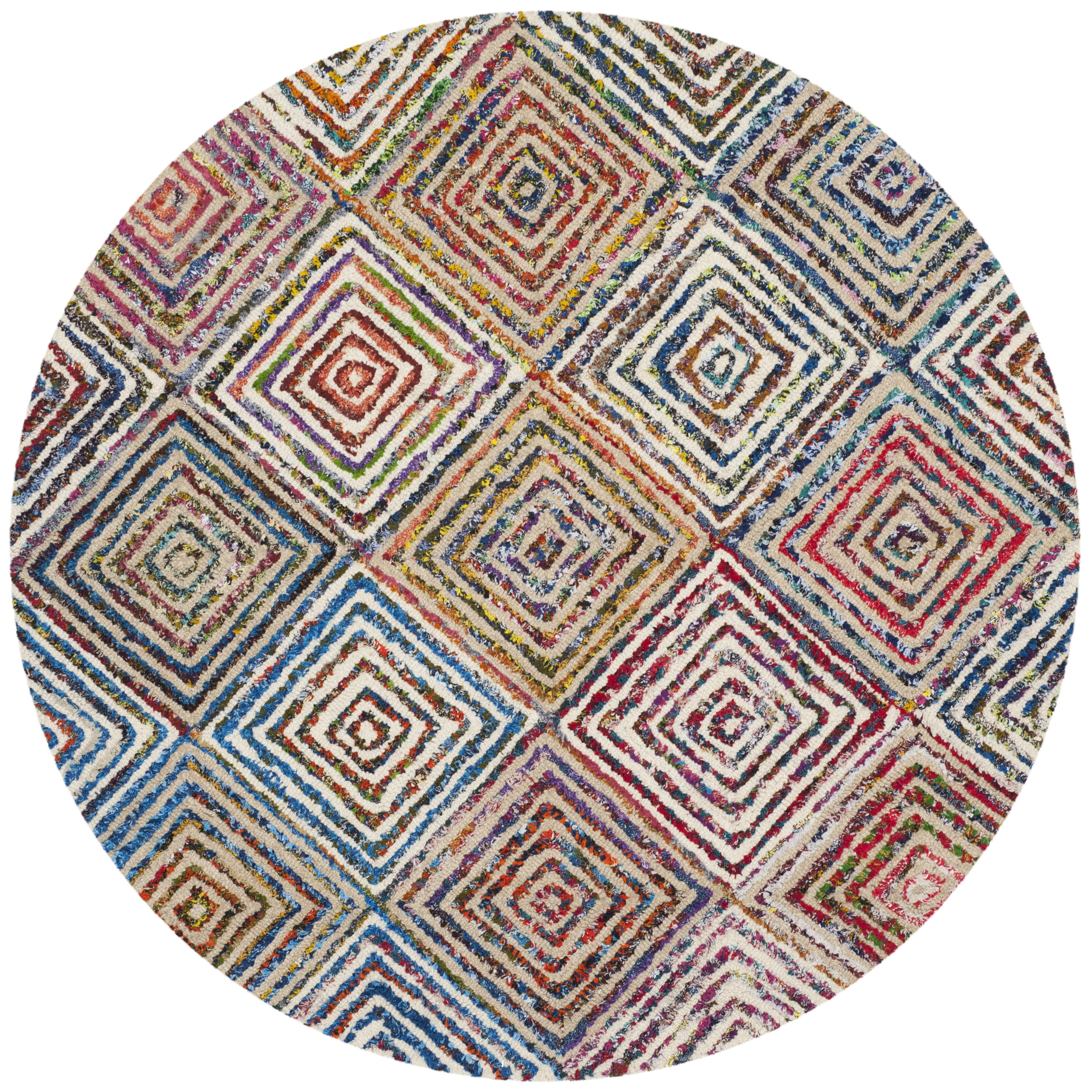 SAFAVIEH Nantucket Collection Accent Rug - 2' x 3', Pink & Multi, Handmade Modern Abstract Boho Cotton, Ideal for High Traffic Areas in Entryway, Living Room, Bedroom (NAN143A