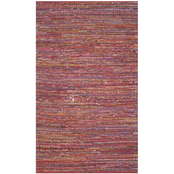 SAFAVIEH Nantucket Connell Abstract Cotton Area Rug, Red, 5' x 8'