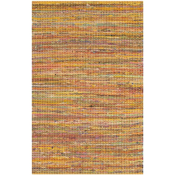 SAFAVIEH Nantucket Connell Abstract Cotton Area Rug, Yellow, 4' x 6'