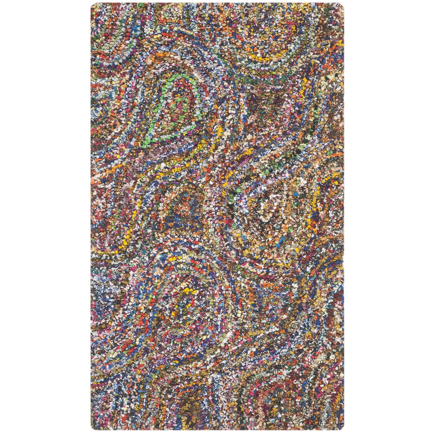 Handmade Multicolor Cotton Tufted Square Area Rug 27" x 4"
