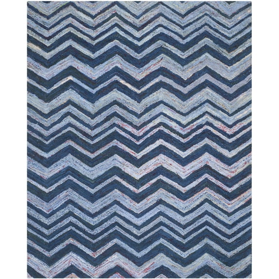 SAFAVIEH Nantucket Joella Striped Cotton Area Rug, Blue/Multi, 9' x 12'