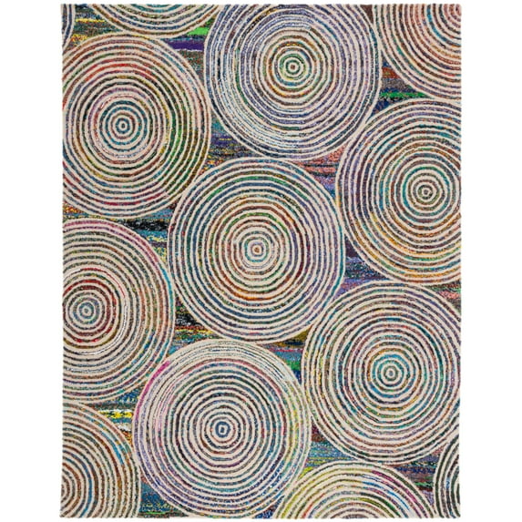 SAFAVIEH Nantucket Jolanta Geometric Circles Area Rug, Beige, 2' x 3'