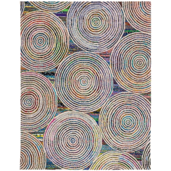 SAFAVIEH Nantucket Jolanta Geometric Circles Area Rug, Beige, 6' x 9'